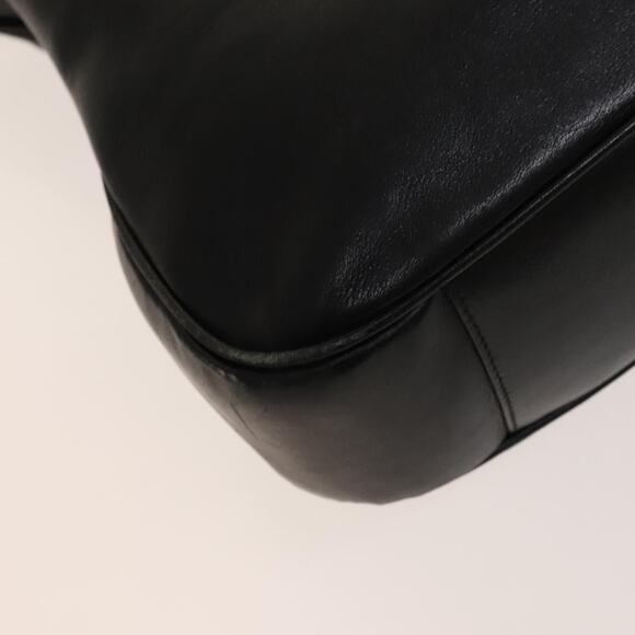 GUCCI Bamboo Shoulder Bag Leather Black Gold 001 001 - Picture 15 of 16